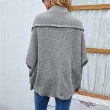 New Loose Knitted Sweater Solid Color Bat Sleeve