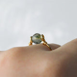Hand-Wound Green Jadeite Ring