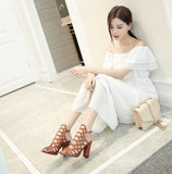 Thick high-heeled sandals