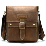 Men Genuine Leather Casual Crossbody Bag Cowhide Shoulder Bag School Backpack