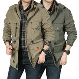 Men's casual outdoor waterproof breathable long hooded stand collar Jacket