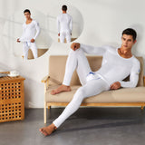 Men's Pure Cotton Thermal Underwear Suit Basic Long Johns