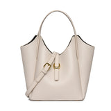 Genuine Leather Women's Large Capacity Hand Holding Bucket Bag