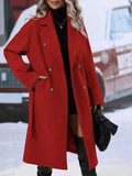 Trench Coat With Belt Winter Fashion Solid Color Long Jacket Outwear Women Clothing