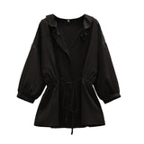 Fashionable Personality Waist Tie Thin Shirt Top