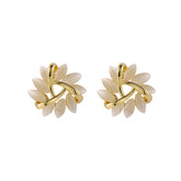 S925 Silver Needle Geometric Triangle Opal Stud Earrings Women