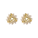 S925 Silver Needle Geometric Triangle Opal Stud Earrings Women