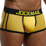 JOCKMAIL Brand Underwear Boxer Men Breathable Mesh Men's Boxers Male Underpants Sexy Gay penis pouch Panties Mens Trunks Pant