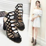 Thick high-heeled sandals