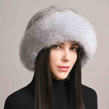 Mink Hair Hat Lady Braided Fur Winter Winter
