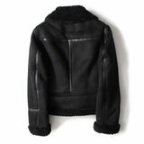 Winter Lapel Jacket Suede Lamb Wool Warm Coat