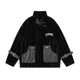 Thickened Motorcycle Lamb Wool Coat For Men