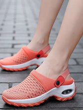 Women Shoes- Mesh Round Toe Wedge Sandals