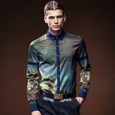 Printed Long Sleeve Floral Shirt for Men