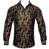Floral Long Sleeve Silk Shirts Men