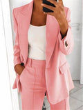 Ins Button Casual Suit Fashion Long-sleeved Lapel Blazer Women