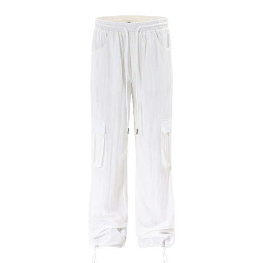 Solid Color Multi-pocket Cargo Pants Men
