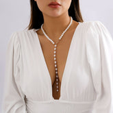 Round Beads Chain Beaded Pearl Niche Necklace