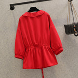 Fashionable Personality Waist Tie Thin Shirt Top