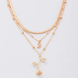 Multilayer Moon Gold Color Pendant Necklaces