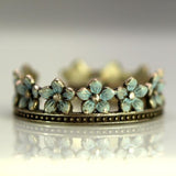 Fashionable Vintage Floral Crown Open Ring