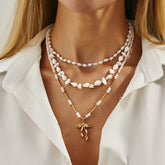 Beaded Clavicle Chain Wind Bow Pendant Necklace