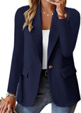 Fashion Casual Women Blazer Long-sleeved Solid Color Casual