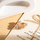 Exquisite Copper Plated Gold Hundred Zircon Earrings