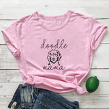 Letter Puppy Printed Short-sleeved Top - Women's Clothing