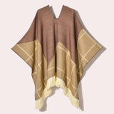 Western Denim Style Women's Shawl Tassel Pullover