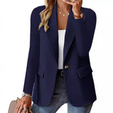 Fashion Casual Women Blazer Long-sleeved Solid Color Casual
