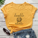 Letter Puppy Printed Short-sleeved Top - Women's Clothing