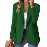 Fashion Casual Women Blazer Long-sleeved Solid Color Casual