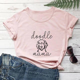 Letter Puppy Printed Short-sleeved Top - Women's Clothing