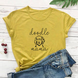 Letter Puppy Printed Short-sleeved Top - Women's Clothing