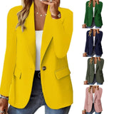 Fashion Casual Women Blazer Long-sleeved Solid Color Casual
