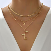 Multilayer Moon Gold Color Pendant Necklaces
