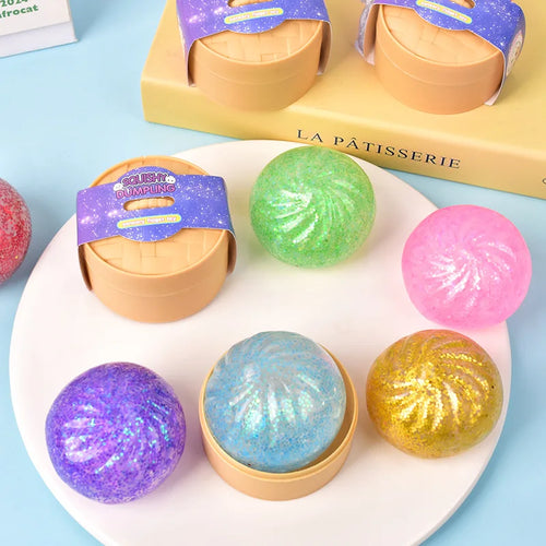 Mini Squishy Dumpling Realistic Bun Sensory Fidget Toys Colored