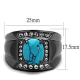 TK2662 - IP Light Black (IP Gun) Stainless Steel Ring with Synthetic