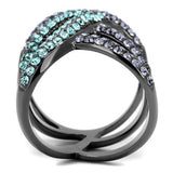 TK2766 - IP Light Black (IP Gun) Stainless Steel Ring with Top Grade