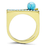 TK3130 - IP Gold(Ion Plating) Stainless Steel Ring with Synthetic