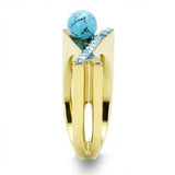 TK3130 - IP Gold(Ion Plating) Stainless Steel Ring with Synthetic