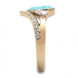 TK3200 - IP Rose Gold(Ion Plating) Stainless Steel Ring with Synthetic