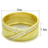 TS380 - Gold 925 Sterling Silver Ring with AAA Grade CZ in Clear