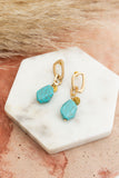 Turquoise Stone Drop Chain Earrings💎