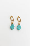 Turquoise Stone Drop Chain Earrings💎