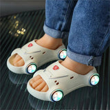 Kids Glowing Slippers Cartoon Car Sandals