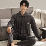 Long Sleeve Lapel Cardigan Trousers Casual Loose Home Wear