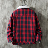 Check Thick Warm Lamb Wool Coat Men