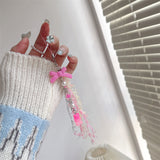 Double-layer Printed Feather Yarn Love Fireworks Phone Case